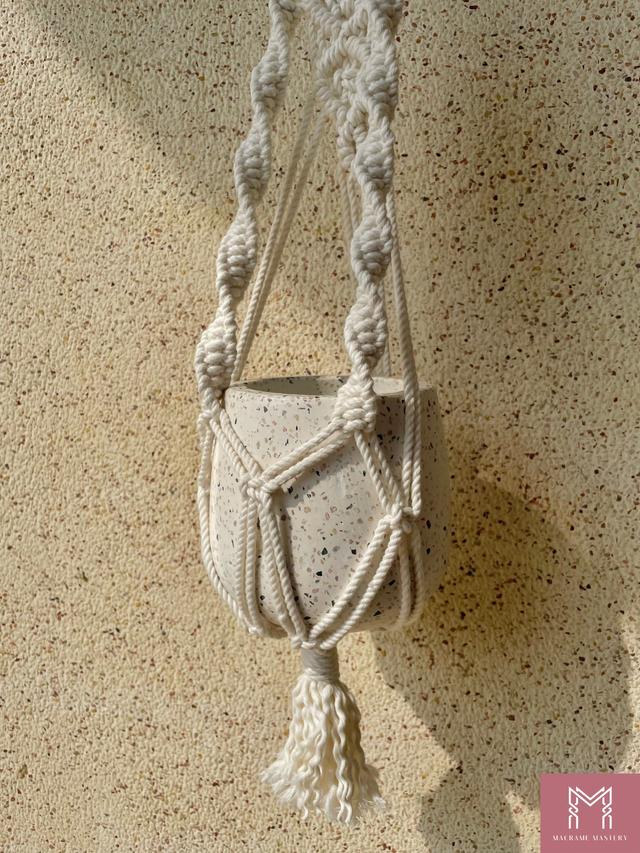 Macrame Plant Hanger | Handmade Boho Hanging Planter for Indoor Garden | Macrame Mastery | MM-MPH-23110403
