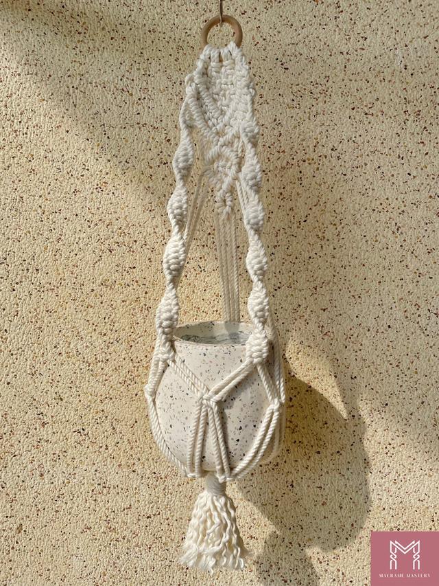 Macrame Plant Hanger | Handmade Boho Hanging Planter for Indoor Garden | Macrame Mastery | MM-MPH-23110403