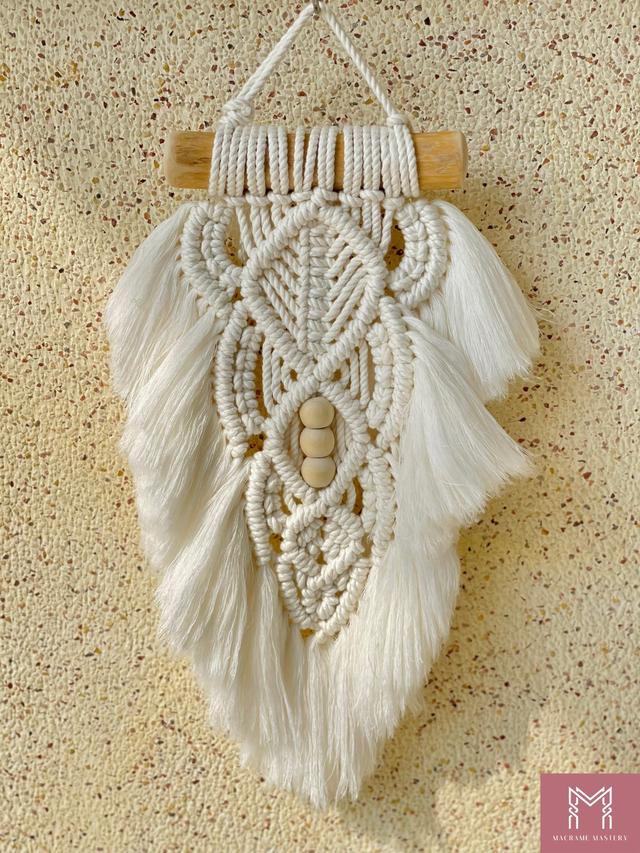 Macrame Feather Wall Decor | Handmade Boho Accent for Gallery Walls | Macrame Mastery | MM-MF-23121003