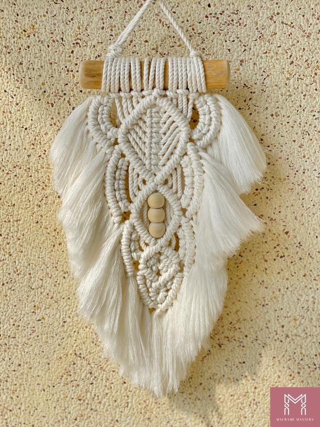 Macrame Feather Wall Decor | Handmade Boho Accent for Gallery Walls | Macrame Mastery | MM-MF-23121003