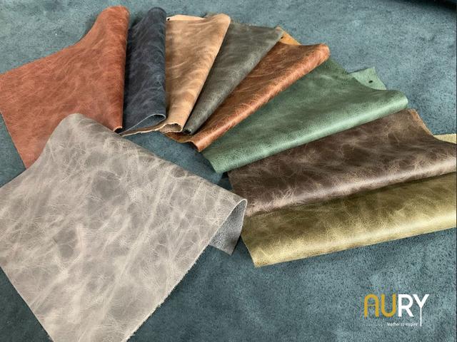 Finished cowhide for interior upholstery