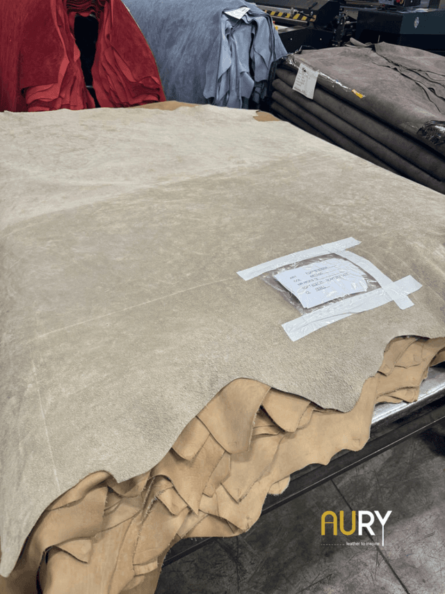 Finished cowhide for car interior upholstery