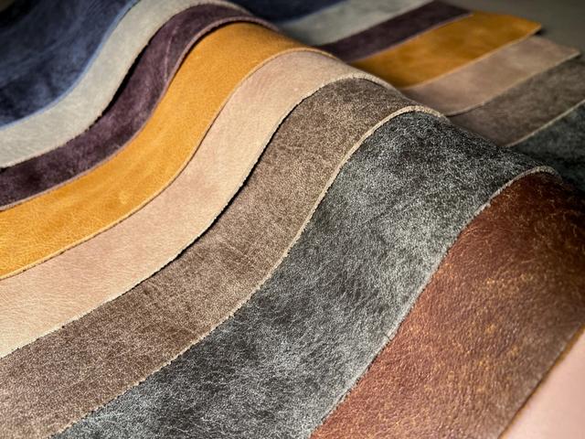 Finished cowhide for interior upholstery