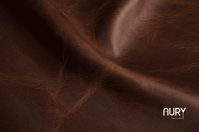 Finished cowhide for interior upholstery